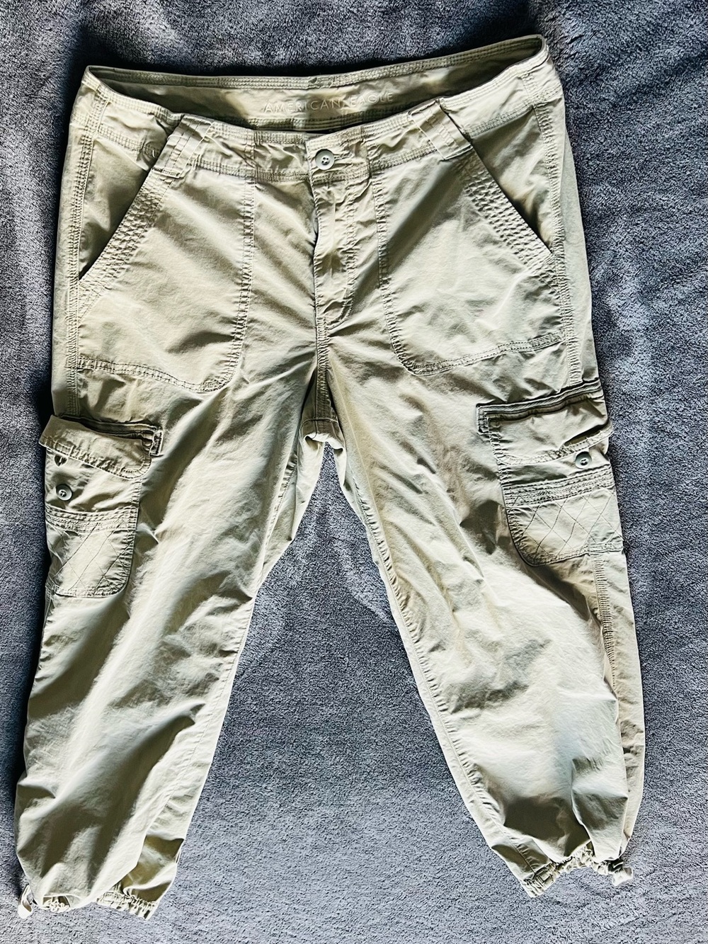 American Eagle Stretch Cargo Pants 12 Long Khaki